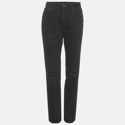 Pre-owned Saint Laurent Black Denim High-rise Jeans M/waist 28"