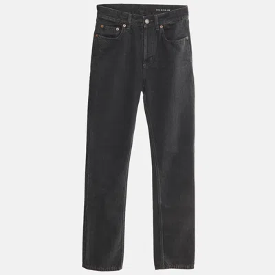 Pre-owned Saint Laurent Black Denim Straight Fit Jeans S/waist 25"