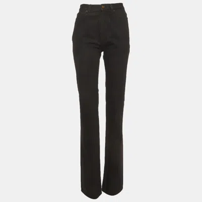 Pre-owned Saint Laurent Black Denim Straight Leg Jeans S/waist 26"