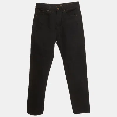 Saint Laurent Black Denim Straight Leg Jeans S/waist 28"