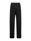 Saint Laurent Black Denim V-waist Long Baggy Jeans In Black