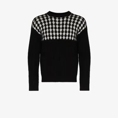 Saint Laurent Black Diamond Jacquard Sweater