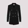 Saint Laurent Women's Woolã² Double-breasted Jacket In Black