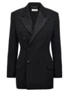 Saint Laurent Tuxedo Double-breasted Jacket In Black