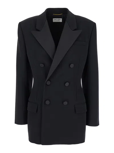 Saint Laurent Wool Blazer In Black