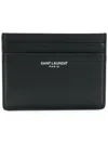 Saint Laurent Black Embossed Logo Card Holder In Black