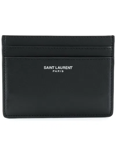 Saint Laurent Black Embossed Logo Card Holder