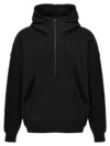 Saint Laurent Hooded Sweatshirt With Half Zip In Black
