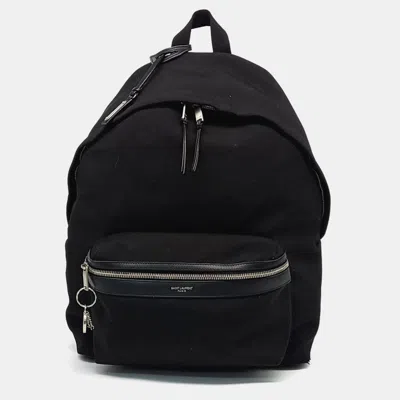 Pre-owned Saint Laurent Black Fabric City Backpack