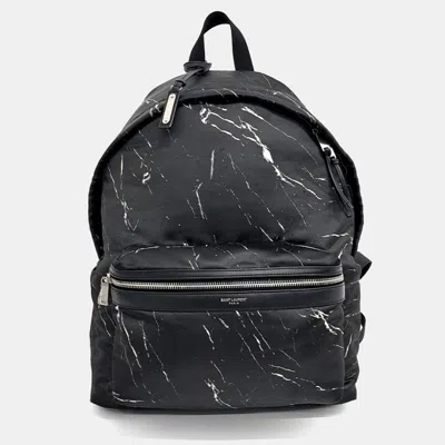 Pre-owned Saint Laurent Black Fabric City Backpack