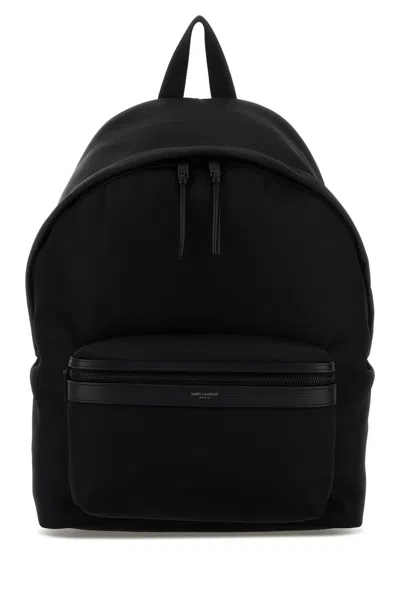 Saint Laurent Black Fabric City Backpack