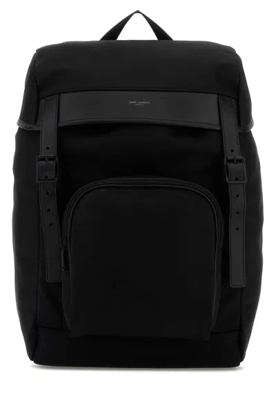 Saint Laurent Black Fabric City Backpack