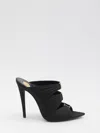 Saint Laurent Emilie 110 Crystal Embellished Satin Mules In Black