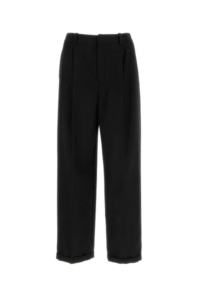 Saint Laurent Black Crepe Wide-leg Pant