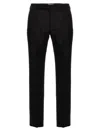 Saint Laurent Black Flat Front Pants In Multi