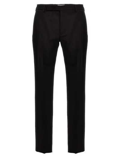 Saint Laurent Black Flat Front Pants In Multi