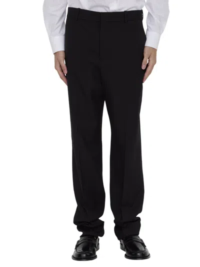 Saint Laurent Wool Gabardine Trousers In Black