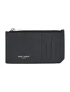 Saint Laurent Black Fragments Card Holder With Zip In Black