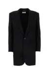 Saint Laurent Black Single Breasted Blazer In Noir