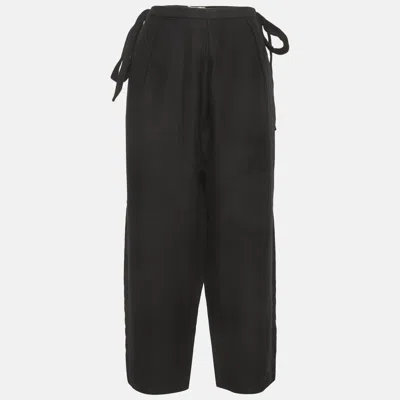 Pre-owned Saint Laurent Black Gabardine Trousers M
