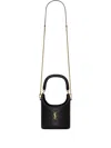 Saint Laurent Mini Gaby Leather Top Handle Bag In Black