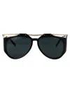 Saint Laurent Black Gold Black Metal Sunglasses In Black