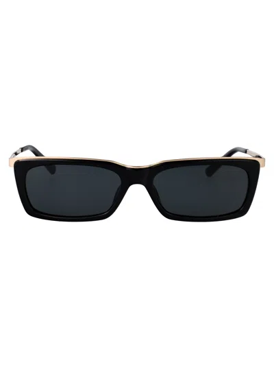 Saint Laurent Black-gold-black Recycled Acetate Sunglasses