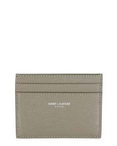 Pre-owned Saint Laurent Black Grain De Poudre Leather Credit Card Case, Never Carried  (authentic Pre-loved)