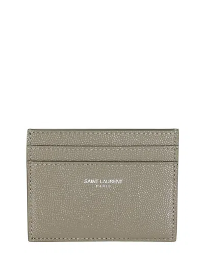 Pre-owned Saint Laurent Black Grain De Poudre Leather Credit Card Case, Never Carried  (authentic Pre-loved)