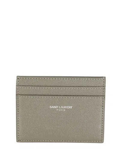 Pre-owned Saint Laurent Black Grain De Poudre Leather Credit Card Case, Never Carried  (authentic Pre-loved)