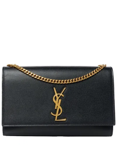 Saint Laurent Black Grain De Poudre Leather Kate Satchel (authentic Pre-loved)