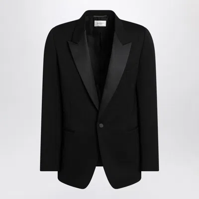 SAINT LAURENT SAINT LAURENT  BLACK GRAIN DE POUDRE TUXEDO JACKET