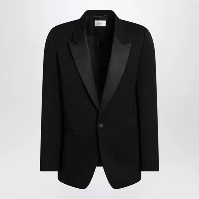Saint Laurent Black Grain De Poudre Tuxedo Jacket Men