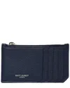 Saint Laurent Black Grained Calfskin Leather 5 Fragments Zip Pouch Card Holder  (authentic Pre-loved
