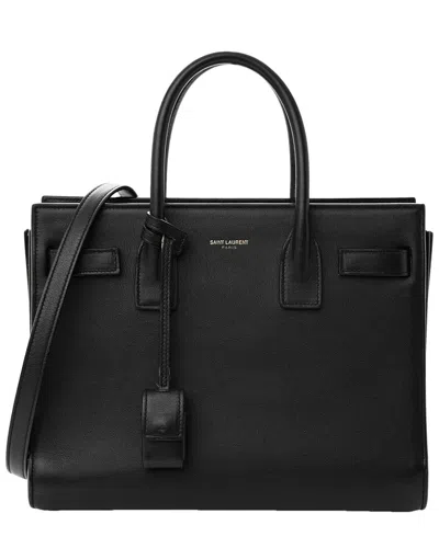 Saint Laurent Black Grained Calfskin Leather Baby Sac De Jour Souple  (authentic Pre-loved)