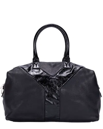 Pre-owned Saint Laurent Black Grained Calfskin Leather Vinathe Boston (authentic Pre-  Loved)