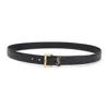 Saint Laurent Textured Black Grained Leather Belt In Black