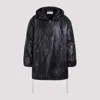 Saint Laurent Cassandre Oversized Hooded Coat In Black