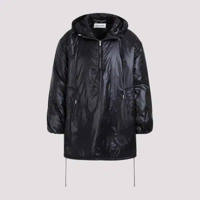 SAINT LAURENT BLACK HALF-ZIP NYLON JACKET