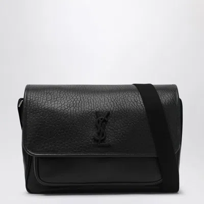 Saint Laurent Black Hammered Leather Handbag Messenger Niki