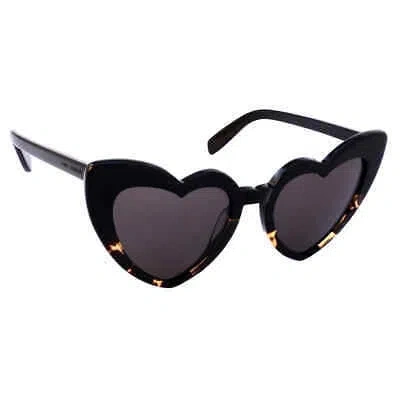 Pre-owned Saint Laurent Black Heart Ladies Sunglasses Sl 181 Loulou 013 54 Sl 181 Loulou