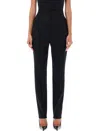 Saint Laurent Pleated Grain De Poudre Wool Straight-leg Pants In Black