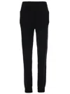 Saint Laurent Black High-waisted Leggings With Pockets In Cashmere Woman In Black