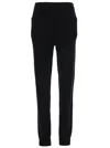 Saint Laurent Black High-waisted Leggings With Pockets In Cashmere Woman In Multicolor