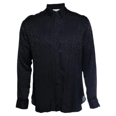 Pre-owned Saint Laurent , Black Jacquard Printed Shirt