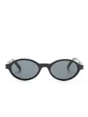 Saint Laurent Jeanne Round-frame Acetate Sunglasses In 001 - Black-black-black