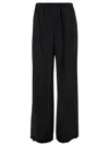 Saint Laurent Black Jogger Pants With Elastic Waistband In Cupro Man In Black