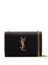 Saint Laurent Kate Small Black Chain Shoulder Bag In Grained Calf Leather 20cm X 13.5cm X 5cm In Black