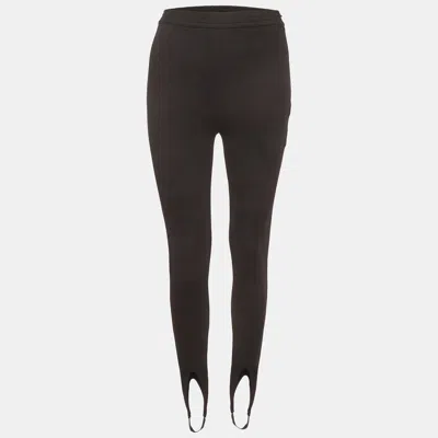 Pre-owned Saint Laurent Black Knit Elasticated Leggings M