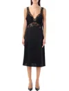 Saint Laurent Satin Short Dress In Black